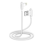 SBS - Kábel USB/MFI s kovovými konektormi 90°, 1 m, biela TECABLE90LIGK