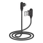 SBS - Kábel USB/USB-C s kovovými konektormi 90°, 1m, čierna TECABLE90TCK