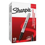 Sharpie, popisovač Fine, čierny, 12ks, 0.9mm, permanentná S0810930