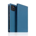 SLG Design puzdro D+ Italian Carbon Leather Diary pre iPhone 14 - Blue SD-DPC-DC-IP14-BL