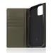 SLG Design puzdro D+ Italian Carbon Leather Diary pre iPhone 14 - Khaki SD-DPC-DC-IP14-KH