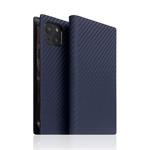 SLG Design puzdro D+ Italian Carbon Leather Diary pre iPhone 14 - Navy SD-DPC-DC-IP14-NA