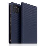 SLG Design puzdro D+ Italian Carbon Leather Diary pre iPhone 14 Plus - Navy SD-DPC-DC-IP14S-NA