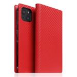 SLG Design puzdro D+ Italian Carbon Leather Diary pre iPhone 14 Plus - Red SD-DPC-DC-IP14S-RD