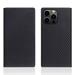 SLG Design puzdro D+ Italian Carbon Leather Diary pre iPhone 14 Pro - Black SD-DPC-DC-IP14P-BK