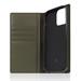 SLG Design puzdro D+ Italian Carbon Leather Diary pre iPhone 14 Pro - Khaki SD-DPC-DC-IP14P-KH