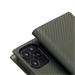 SLG Design puzdro D+ Italian Carbon Leather Diary pre iPhone 14 Pro - Khaki SD-DPC-DC-IP14P-KH