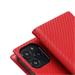 SLG Design puzdro D+ Italian Carbon Leather Diary pre iPhone 14 Pro - Red SD-DPC-DC-IP14P-RD