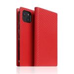 SLG Design puzdro D+ Italian Carbon Leather Diary pre iPhone 14 - Red SD-DPC-DC-IP14-RD