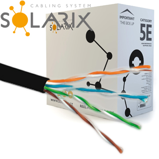 Solarix - Kabel horizontální - 305 m - UTP - CAT 5e - venkovní - černá SXKD-5E-UTP-PE 27655191