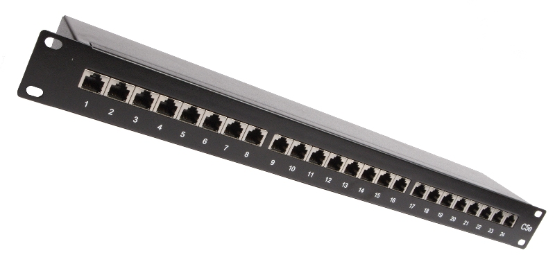 Solarix - Patch panel se správou kabelů - RJ-45 X 24 - černá - 1U SX24-5E-STP-BK