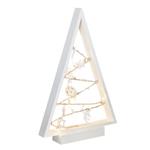 Solight LED drevený vianočný stromček s ozdobami, 15LED, prírodné drevo, 37cm, 2x AA 1V221