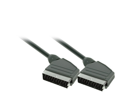 Solight SCART kábel, SCART konektor - SCART konektor, 21pin, 1,5m, priemer 8mm, sáčok