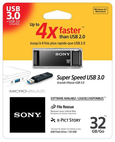 Sony Flash USB 3.0 Micro Vault - X,32GB, černá USM32GXB