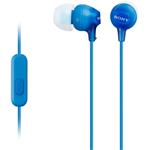 SONY sluchátka MDR-EX15AP, handsfree, modré MDREX15APLI.CE7