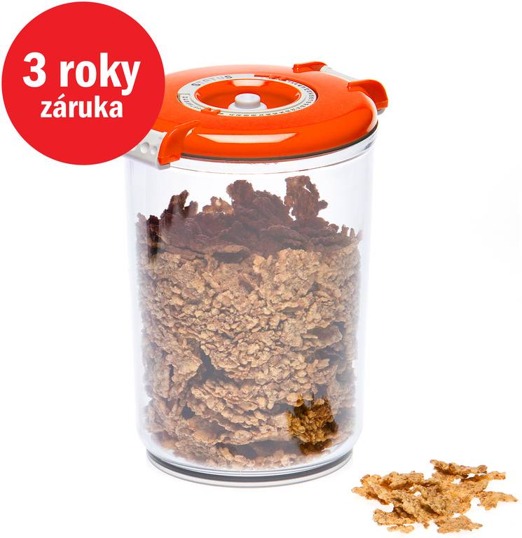 STATUS Tritan vákuová okrúhla dóza 1,5l 177725, oranžová 3831091704709