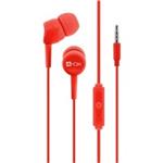 STEREO HEADSET WITH MICRO EAR COLOR 4-OK JACK 3.5 mm RED COLOR