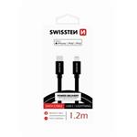 SWISSTEN DATA CABLE USB-C / LIGHTNING MFi TEXTILE 1,2M BLACK 71526201