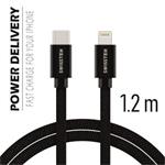 SWISSTEN DATA CABLE USB-C / LIGHTNING TEXTILE 1,2M BLACK 71525201