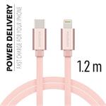 SWISSTEN DATA CABLE USB-C / LIGHTNING TEXTILE 1,2M PINK 71525205