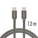 SWISSTEN DATA CABLE USB-C / USB-C TEXTILE 1,2M GREY 71527202