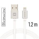 SWISSTEN DATA CABLE USB / LIGHTNING MFi TEXTILE 1,2M SILVER 71524203