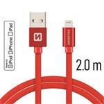 SWISSTEN DATA CABLE USB / LIGHTNING MFi TEXTILE 2,0M RED 71524306