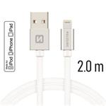 SWISSTEN DATA CABLE USB / LIGHTNING MFi TEXTILE 2,0M SILVER 71524303