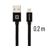 SWISSTEN DATA CABLE USB / LIGHTNING TEXTILE 0,2M BLACK 71523101