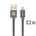 SWISSTEN DATA CABLE USB / LIGHTNING TEXTILE 0,2M GREY 71523102