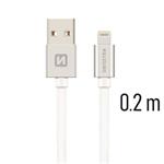 SWISSTEN DATA CABLE USB / LIGHTNING TEXTILE 0,2M SILVER 71523103