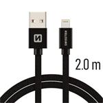 SWISSTEN DATA CABLE USB / LIGHTNING TEXTILE 2,0M BLACK 71523301