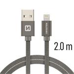 SWISSTEN DATA CABLE USB / LIGHTNING TEXTILE 2,0M GREY 71523302