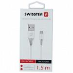 SWISSTEN DATA CABLE USB / MICRO USB 1,5 M BÍLÝ (6,5mm) 71504300