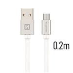 SWISSTEN DATA CABLE USB / MICRO USB TEXTILE 0,2M GREY 71522103