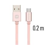 SWISSTEN DATA CABLE USB / MICRO USB TEXTILE 0,2M PINK 71522105