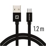 SWISSTEN DATA CABLE USB / MICRO USB TEXTILE 1,2M BLACK 71522201