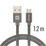 SWISSTEN DATA CABLE USB / MICRO USB TEXTILE 1,2M GREY 71522202