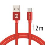 SWISSTEN DATA CABLE USB / MICRO USB TEXTILE 1,2M RED 71522206