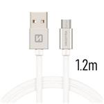 SWISSTEN DATA CABLE USB / MICRO USB TEXTILE 1,2M SILVER 71522203