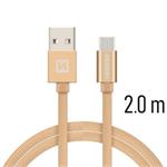 SWISSTEN DATA CABLE USB / USB-C TEXTILE 2,0M GOLD 71521304