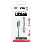 SWISSTEN DATOVÝ KABEL KEVLAR USB-C / USB-C 1,5 M BÍLÝ 71541014