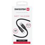 SWISSTEN DATOVÝ KABEL SOFT SILICONE USB / USB-C 0,4 M ČERNÝ 71506519