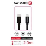 SWISSTEN DATOVÝ KABEL TEXTILE USB-C / LIGHTNING 2,0 M ČERNÝ 71529201