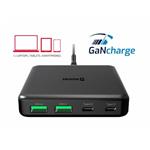 SWISSTEN MINI DESKTOP ADAPTÉR GaN 2x USB-C + 2xUSB 65W POWER DELIVERY ČERNÝ 22057100