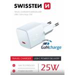 SWISSTEN MINI SÍŤOVÝ ADAPTÉR GaN USB-C 25W POWER DELIVERY 22044100