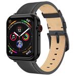 Swissten řemínek pro apple watch kožený 42 / 44 / 45 / 49 mm černý (černá spona a černé poutko) 46000811