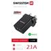 Swissten síťový adaptér 2x usb 10,5w pro uk zásuvku černý 22045200