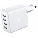 Swissten síťový adaptér 4x usb 20w bílý 22053100