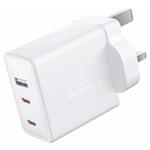 Swissten síťový adaptér gan 2x usb-c + 1x usb 70w pro uk zásuvku 22045500